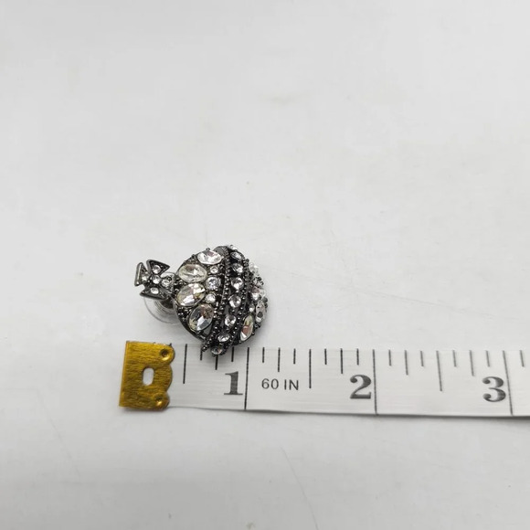 Joan Rivers Clear Crystal-Encrusted Post Earrings With Cross Design - Picture 4 of 4